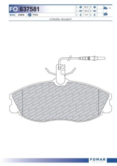 Колодки тормозные дисковые FOMAR FO 637581
