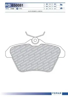 Фото 1 — Колодки тормозные дисковые FOMAR (FO 650081) Фото Колодки тормозные дисковые FOMAR (FO 650081) изображение 1