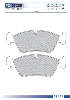 Колодки гальмівні (передні) BMW 3 (E36/E46) 90-05 FOMAR FO 672581 Купити в Україні