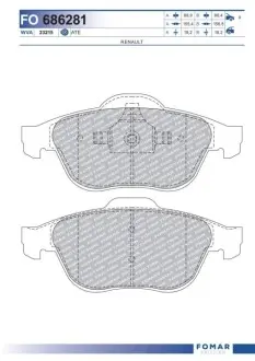 Колодки гальмівні дискові FOMAR FO 686281 Купити в Україні