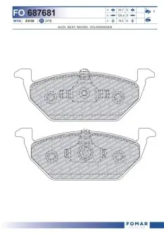 Колодки тормозные дисковые FOMAR FO 687681 Купить в Украине