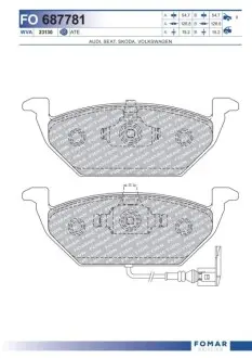 Колодки тормозные дисковые FOMAR FO 687781 Купить в Украине