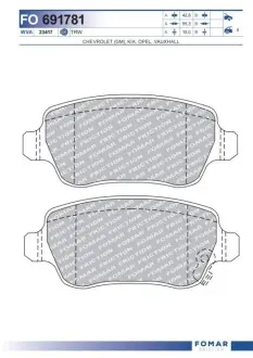 Колодки гальмівні (задні) Opel Astra G/H/ Combo 01- /Kia Venga (Lucas) замінено на 0986424646 FOMAR FO 691781 Купити в Україні