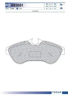 Колодки тормозные дисковые FOMAR FO 693681 Купить в Украине