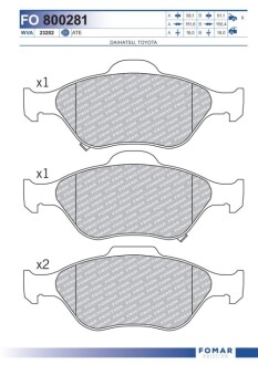 Колодки гальмівні дискові FOMAR FO 800281