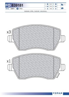 Колодки тормозные дисковые (комплект 4 шт.)) FOMAR FO 839181