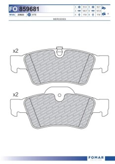 Колодки тормозные дисковые FOMAR FO 859681