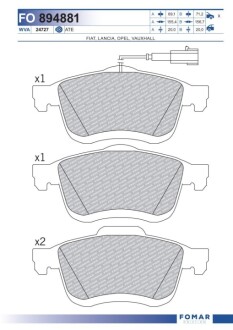 Колодки гальмівні дискові FOMAR FO 894881