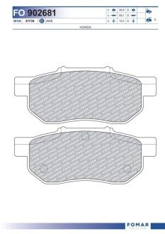Колодки тормозные дисковые (комплект 4 шт.)) FOMAR FO 902681