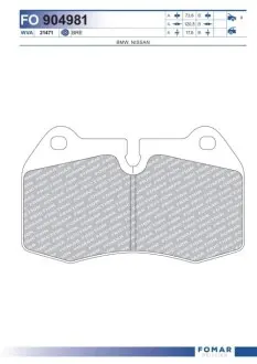 Колодки гальмівні (передні) BMW 7 (E38) 94-01/8 (E31) 90-99 (Brembo) FOMAR FO 904981 Купити в Україні