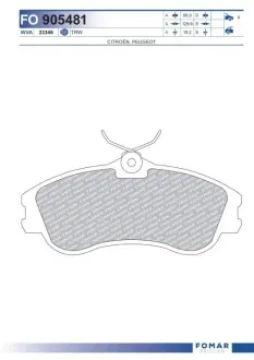 Колодки гальмівні (передні) Citroen Berlingo/Peugeot Partner 96- (Lucas-Girling) FOMAR FO905481 Купити в Україні