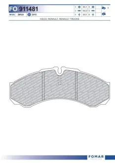 Колодки тормозные дисковые FOMAR FO 911481 Купить в Украине