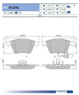 Колодки гальмівні дискові FOMAR FO 912281