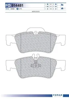 Колодки гальмівні (задні) MB E-class (W211/W212)/CLS-class (C218) 02-17/S-class (W220/W221) 98-13 FOMAR FO914481 Купити в Україні