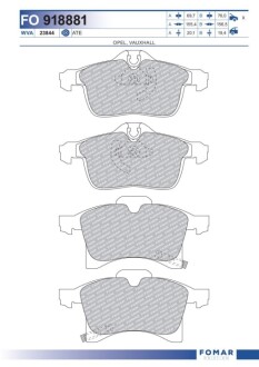 Колодки тормозные дисковые FOMAR FO 918881