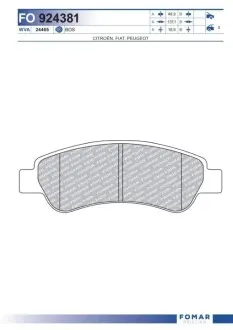 Колодки гальмівні (задні) Citroen Jumper/Fiat Ducato/Peugeot Boxer 06- (з аксесуарами) FOMAR FO 924381 Купити в Україні