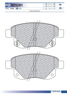Колодки гальмівні дискові FOMAR FO 925281 (фото 1)