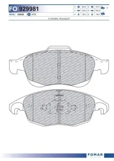Колодки гальмівні (передні) Citroen Berlingo/Peugeot Partner 08 FOMAR FO 929981 Купити в Україні