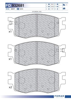 Колодки гальмівні дискові FOMAR FO 932681 (фото 1)