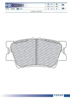 Колодки гальмівні (задні) Toyota Camry/Aurion 06 FOMAR FO 932881 Купити в Україні