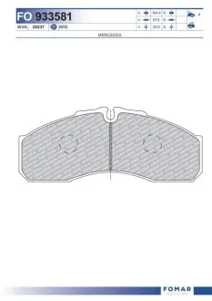 Колодки гальмівні (передні) Renault Master 04-10/Mascott/Iveco Daily 99-06 FOMAR FO 933581 Купити в Україні