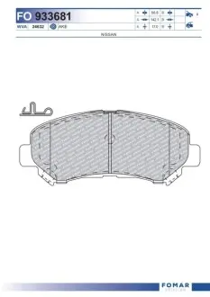 Колодки гальмівні (передні) Nissan Qashqai/X-Trail 07-13 FOMAR FO 933681 Купити в Україні