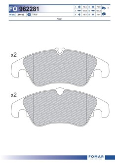 Колодки тормозные дисковые FOMAR FO 962281