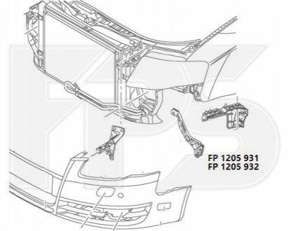 Крепление бампера FPS FP 1205 932 (фото 1)