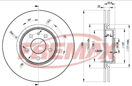 Диск тормозной FREMAX BD-1548