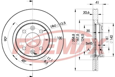 Диск тормозной FREMAX BD-3550