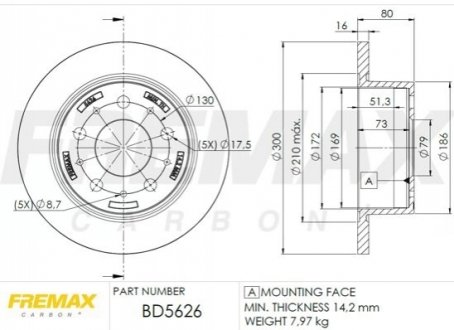 Тормозной диск FREMAX BD5626