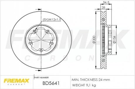 Тормозной диск FREMAX BD5641 (фото 1)