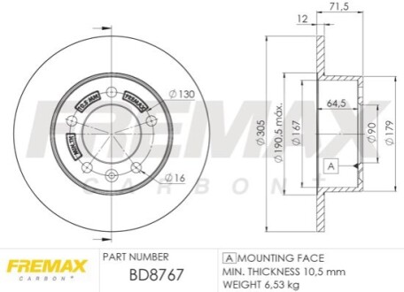 Диск тормозной FREMAX BD-8767