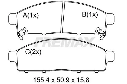 Колодки гальмівні (передні) Mitsubishi L200 05- /Pajero Sport 96 FREMAX FBP0859 Купити в Україні