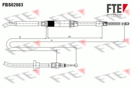 Трос ручного тормоза FTE FBS02083 (фото 1)