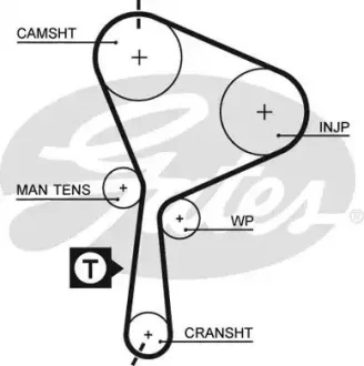 Ремінь ГРМ VOLVO S40 I, V40 MITSUBISHI CARISMA, SPACE STAR NISSAN INTERSTAR, PRIMASTAR OPEL MOVANO A, VIVARO A RENAULT ESPACE IV, LAGUNA I, LAGUNA II, MASTER II, TRAFIC II 1.9D 12.97 Gates 5552XS