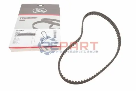 Ремінь ГРМ DACIA DOKKER, LODGY, LOGAN, LOGAN EXPRESS, LOGAN II, LOGAN MCV, LOGAN MCV II, SANDERO, SANDERO II LADA LARGUS RENAULT CLIO II, KANGOO EXPRESS, KANGOO II 1.4-1.6LPG 09.96 Gates 5662XS Купити в Україні