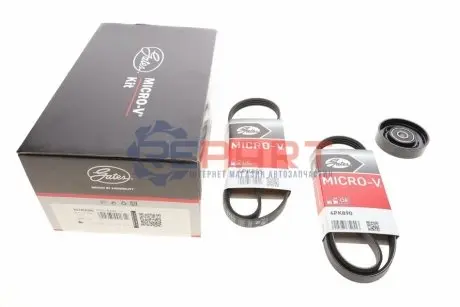 Комплект ременя генератора Hyundai Elantra/Tucson/I30/Kia Ceed 2.0 04- (4PK890/4PK855) Gates K074PK890 Купити в Україні