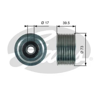 Ролик поліклинового ременя VOLVO 7300, 7500, 7700, 8300, 8500, 8700, 8900, 9300, 9400, 9500, 9700, 9900, A, B11, B12, B13, B6, B7, B9, FE, FE II, FL II, FL III, FL7, FM D11A-330-TD73ES 09.85- Gates T36624