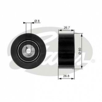 Паразитний / ведучий ролик, поліклиновий ремінь Gates T38280 (фото 1)