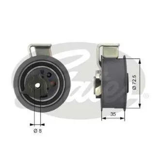 Натягуючий ролик ременя ГРМ AUDI A2, A3, A4 B5, A4 B6, A6 C5 FORD GALAXY I, GALAXY MK I SEAT ALHAMBRA, AROSA, LEON, TOLEDO II SKODA FABIA I, FABIA I PRAKTIK 1.2D/1.4D/1.9D 03.95-09.10 Gates T43019 Купити в Україні