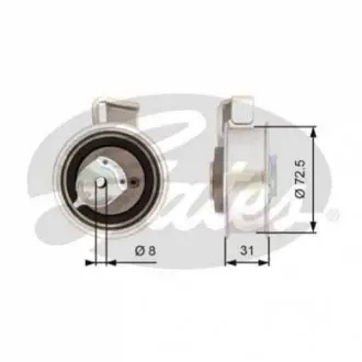 Натягуючий ролик ременя ГРМ SEAT IBIZA III VW POLO IV 1.8 12.03-11.09 Gates T43072