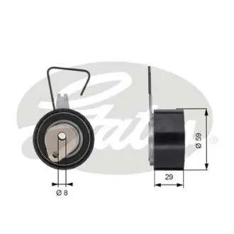 Натягуючий ролик ременя ГРМ LAND ROVER FREELANDER I LOTUS ELISE 340 R MG MG 6, MGF, TF, ZR, ZS, ZT, ZT- T ROVER 200, 200 II, 25 I, 400 II, 45 I, 75, 75 I, COUPE, STREETWISE 1.1-1.8 03.95- Gates T43141