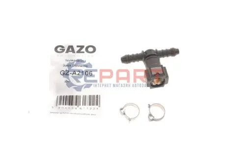 Фото Штуцер шланга зливу Т-подібний (гума/поліамід) GAZO (GZ-A2106) зображення 1