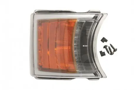 Лампа сигналу повороту переднього Лів/Прав (колір скла: помаранч, H21W/LED, включає денні ходові вогні, з патроном лампочки, без монтажних гвинтів кількість діодів LED: 4/8) SCANIA G I 01.03-05.19 GIANT 131SC01252U