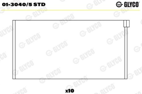 Вкладиш шатунний Glyco 0130405STD