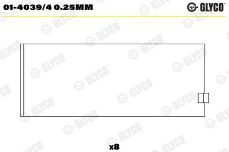 Вкладыши Glyco 01-4039/4 0.25MM