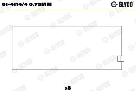 Вкладиші шатунні, комплект (+0,75) Glyco 01-4114/4 0.75MM
