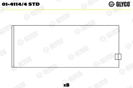 Вкладиші шатунні, комплект (STD) Glyco 0141144STD