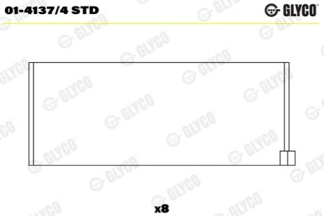 Подшипник скольжения Glyco 01-4137/4 STD (фото 1)